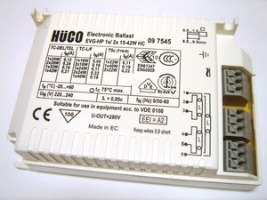  
	Электронный дроссель 1x18-42 Вт или 2x18-26 Вт, Hüco, EVG-HP 1x/ 2x 15-42W HC 
