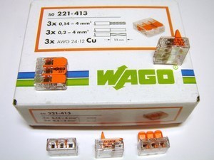  
	Klemmid Wago 3 x 0,14 - 4 mm² (avatavad), 221-413 
