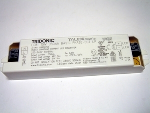  
	Elektrooniline  LED  trafo LCBI 15W, 350mA, Basic Phase-Cut LP, Tridonic, 89800255 
