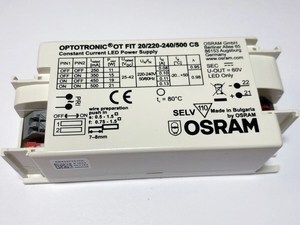  
	Elektrooniline  LED  trafo 11-21W, 250-500mA, 25-42V, Optotronic® OT FIT 20/220-240/500 CS G2, Osram, 435612 
