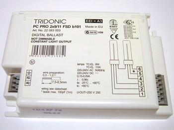 <p>
	Elektrooniline drossel 2 x 9/11 W, Tridonic Atco, PC PRO&nbsp;2x9/11 FSD b101, 22083003</p>
